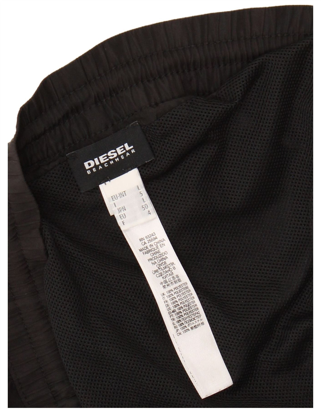 DIESEL Bañador gráfico para hombre EU 50 Grande Poliéster negro