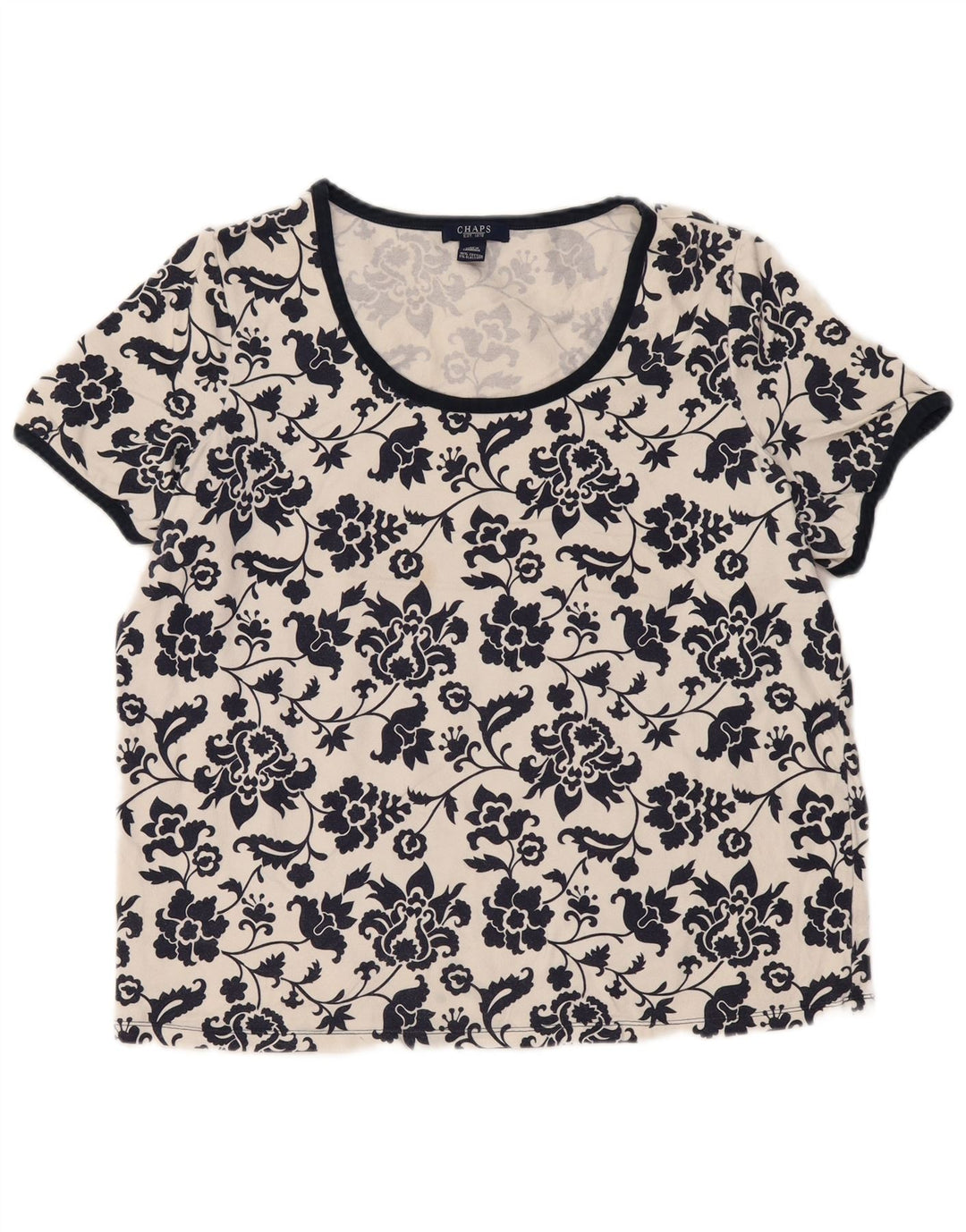 CHAPS Camiseta para Mujer Top UK 40 XL Algodón Floral Blanco