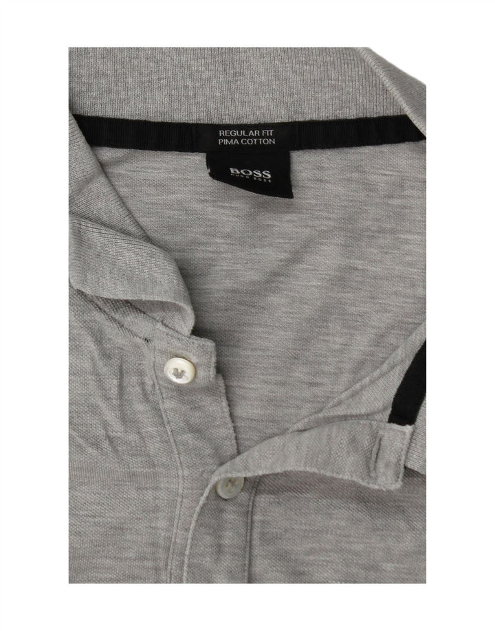 HUGO BOSS Mens Regular Fit Polo Shirt XL Grey Cotton