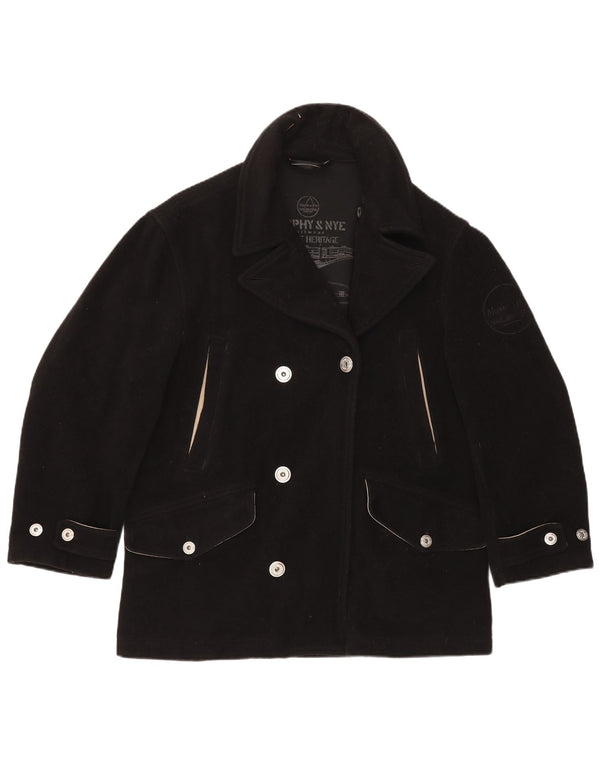 Murphy & Nye Chaquetón extragrande para mujer Reino Unido 44 Lana negra mediana