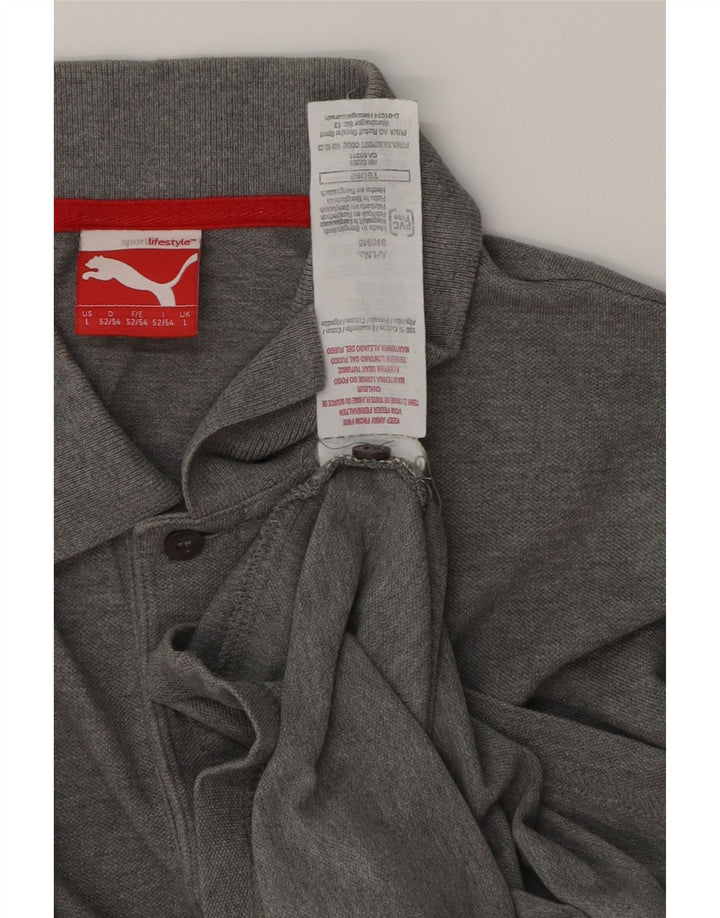 Puma Polo para hombre de algodón gris grande