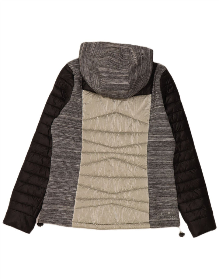 SUPERDRY Chaqueta acolchada con capucha para mujer UK 40 Gris medio Colorblock