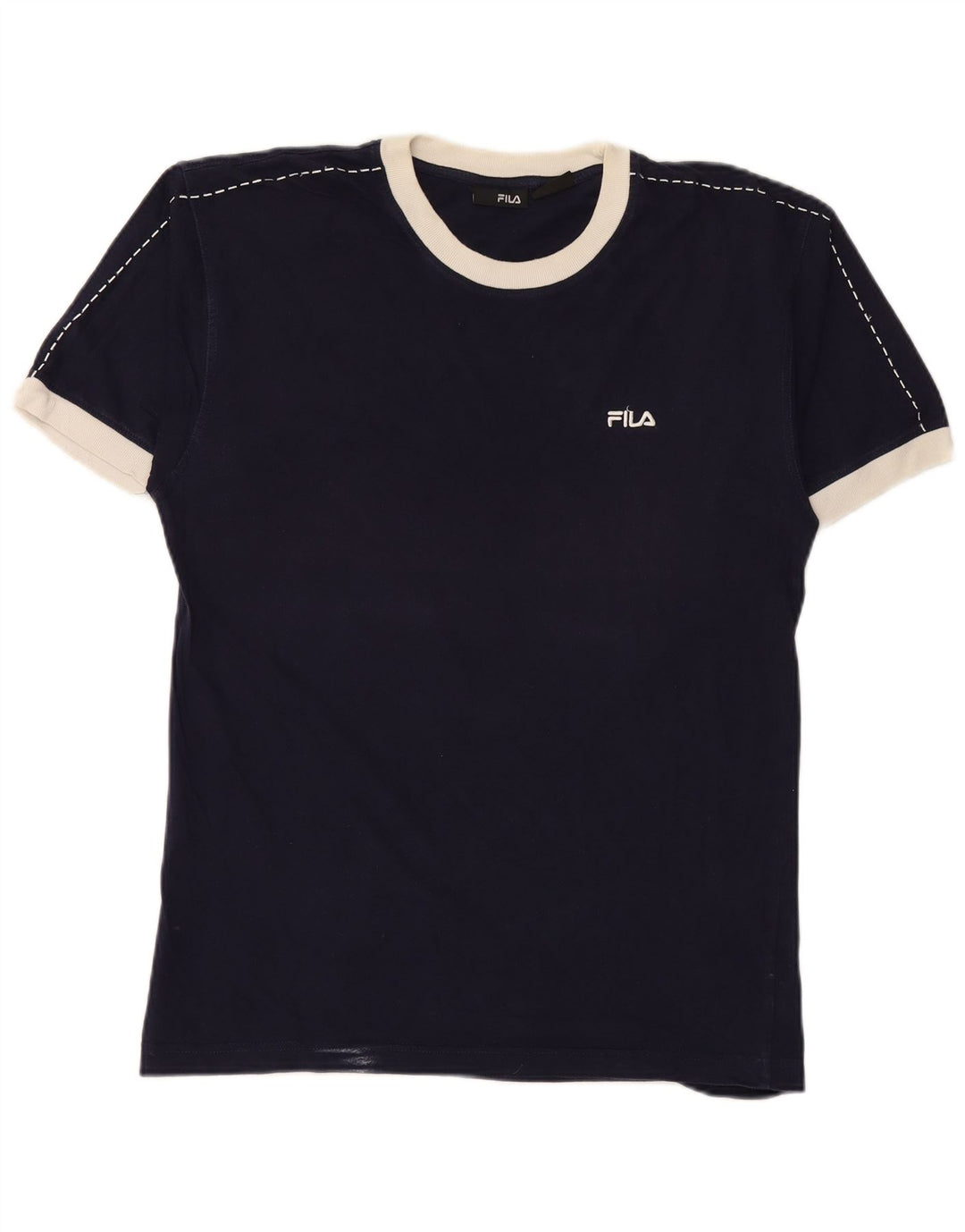 FILA Camiseta gráfica para hombre Top Medium Azul marino Algodón