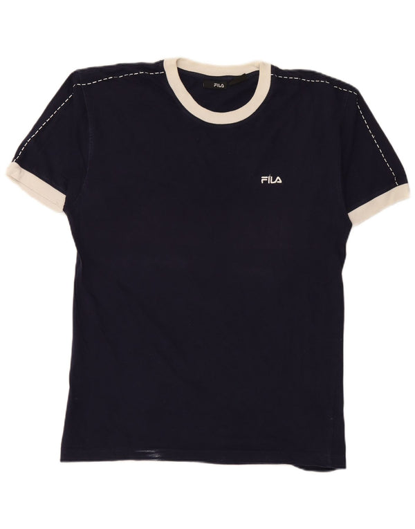 FILA Camiseta gráfica para hombre Top Medium Azul marino Algodón