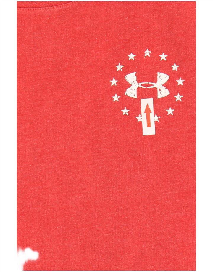Under Armour Camiseta holgada con gráfico para hombre, talla pequeña, color rojo