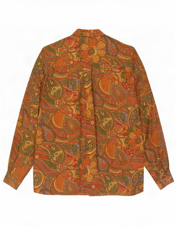 Vintage mujer camisa de gran tamaño EU 40 medio multicolor Paisley