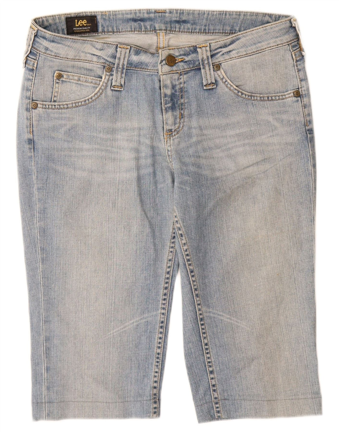 Bermudas Lee Mujer Denim Shorts W31 Algodón Azul Medio