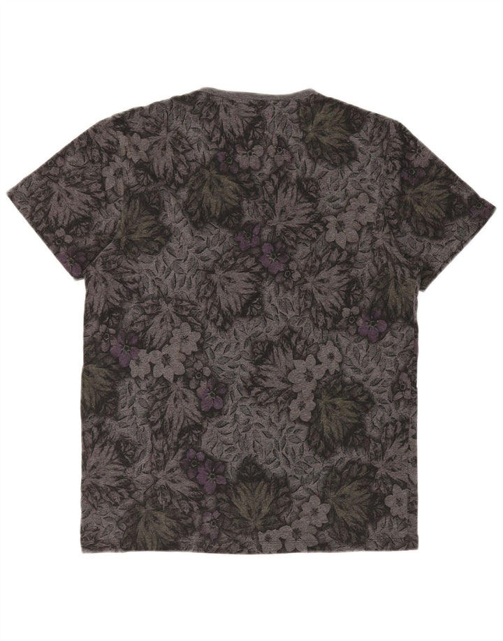 Ted Baker - Camiseta para hombre con estampado floral en gris medio