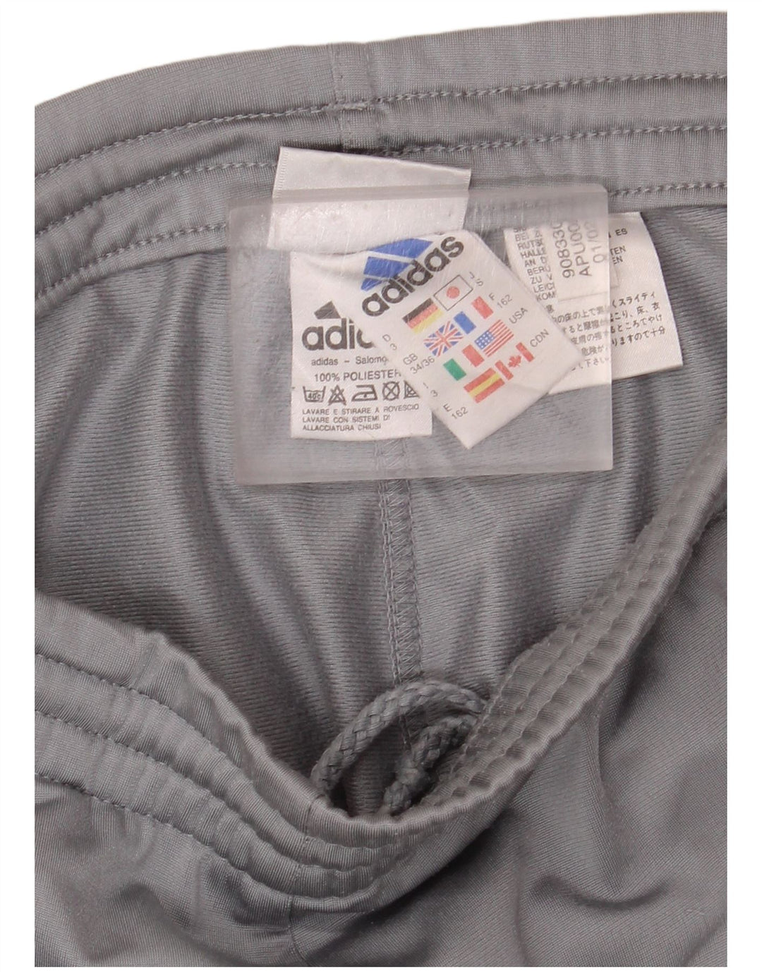Pantalones de chándal ADIDAS para hombre poliéster gris grande