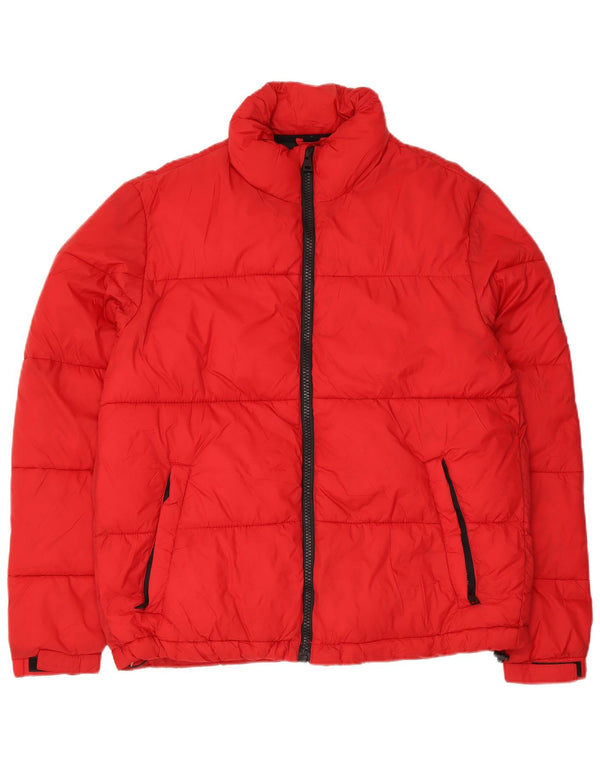 Zara Mujer Chaqueta Acolchada UK 46 Grande Poliamida Roja