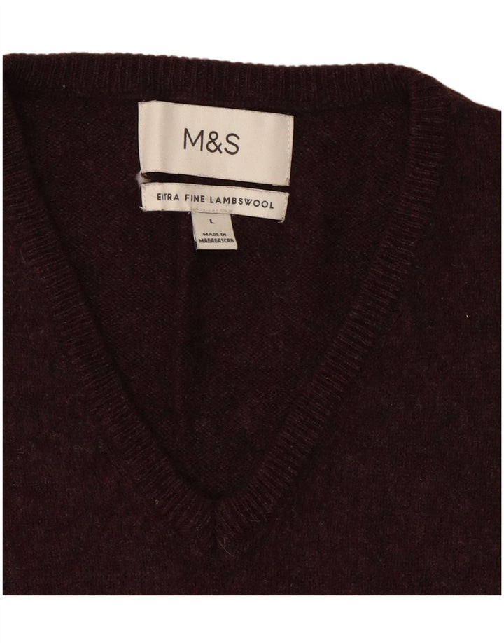 Marks & Spencer - Camiseta sin mangas para hombre, talla grande, lana moteada marrón