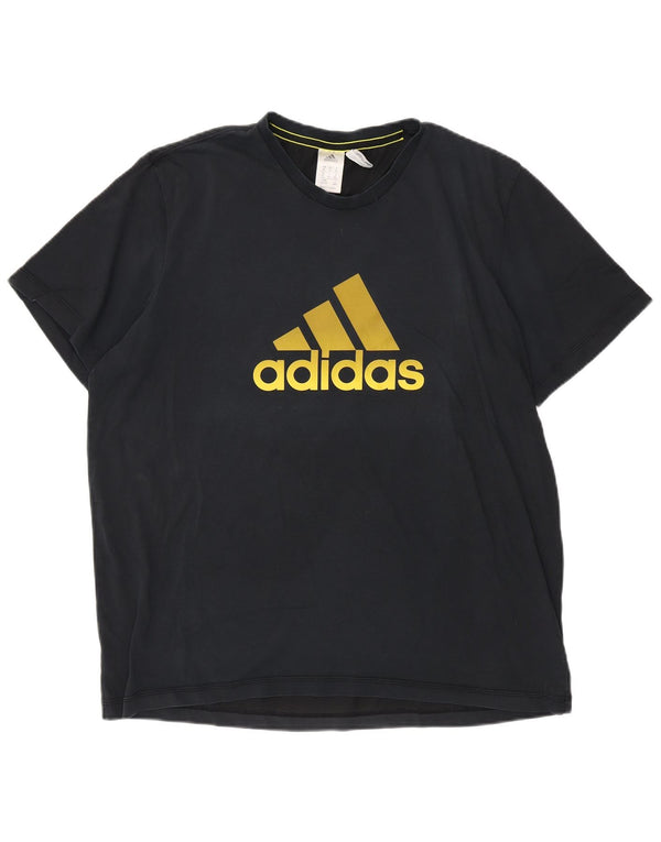 Adidas Mens Climalite Graphic Camiseta Top XL Azul Marino Algodón