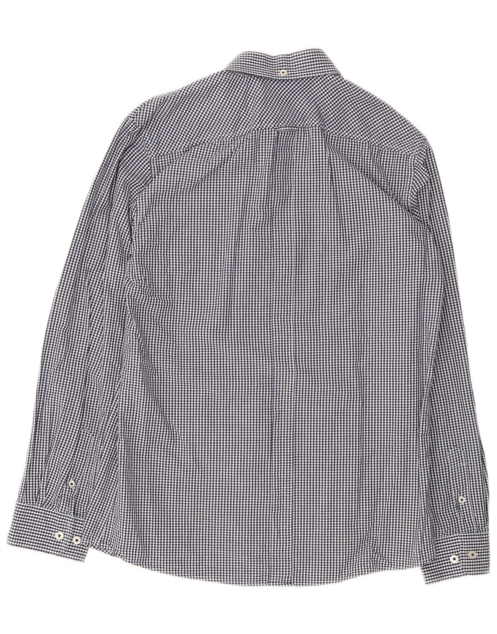 BEN SHERMAN Camisa para hombre Algodón a cuadros azul marino mediano