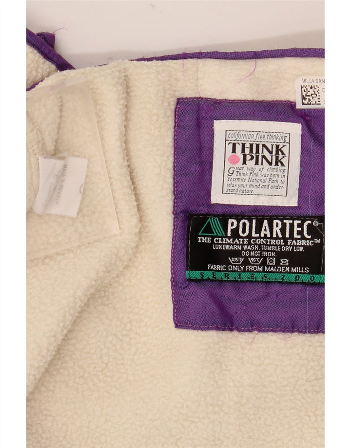 Think Pink Jersey de forro polar con cuello y cremallera extragrande para mujer UK 14 Medium Off White