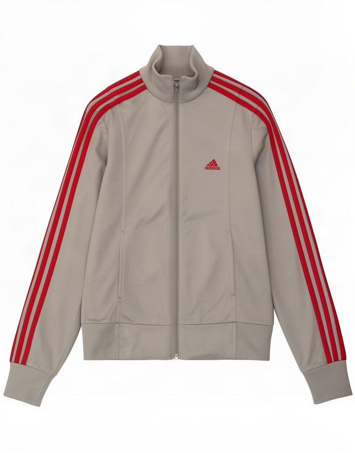 Adidas - Chaqueta de chándal para mujer, talla 10, poliéster gris pequeño