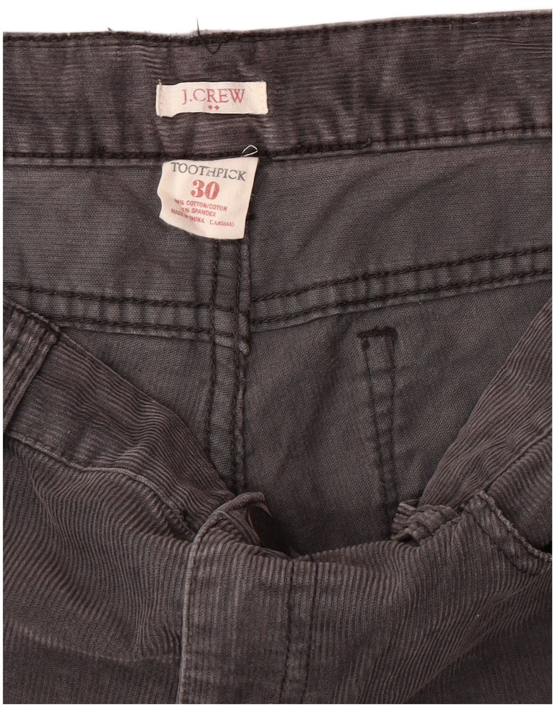 J. Crew Pantalones cortos de pana Toothpick para hombre W30 Algodón gris medio