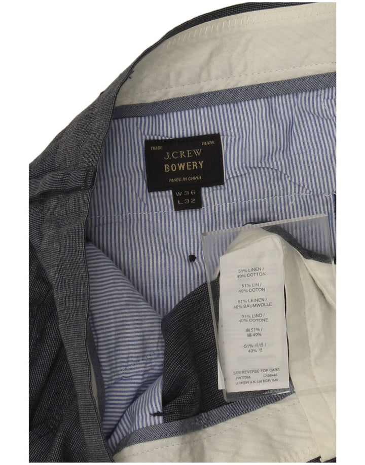 J. CREW Pantalón de traje recto BOWERY para hombre W36 L32 Lino azul marino