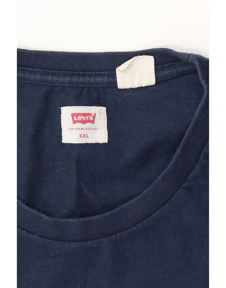 LEVI'S Camiseta Hombre Top 2XL Azul Marino Algodón