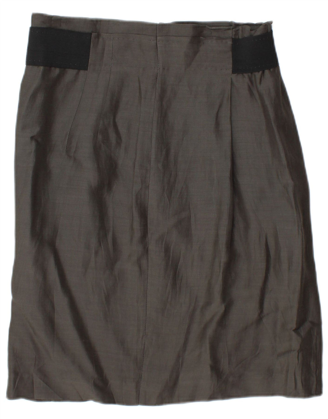 Falda midi vintage para mujer W30 Bloque de color gris medio