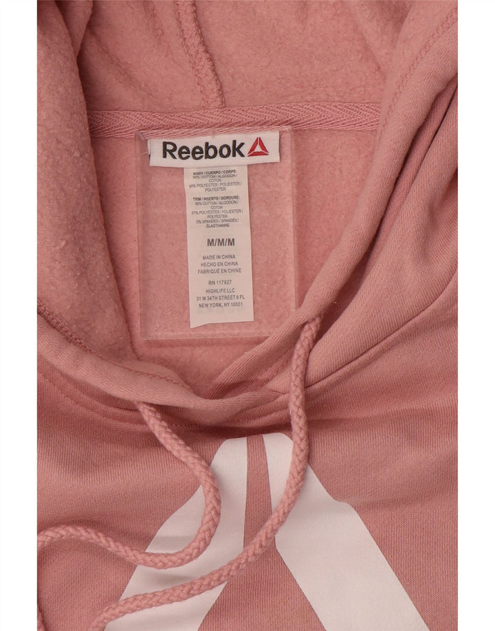 REEBOK Jersey con capucha gráfica para mujer Reino Unido 14 Algodón rosa medio
