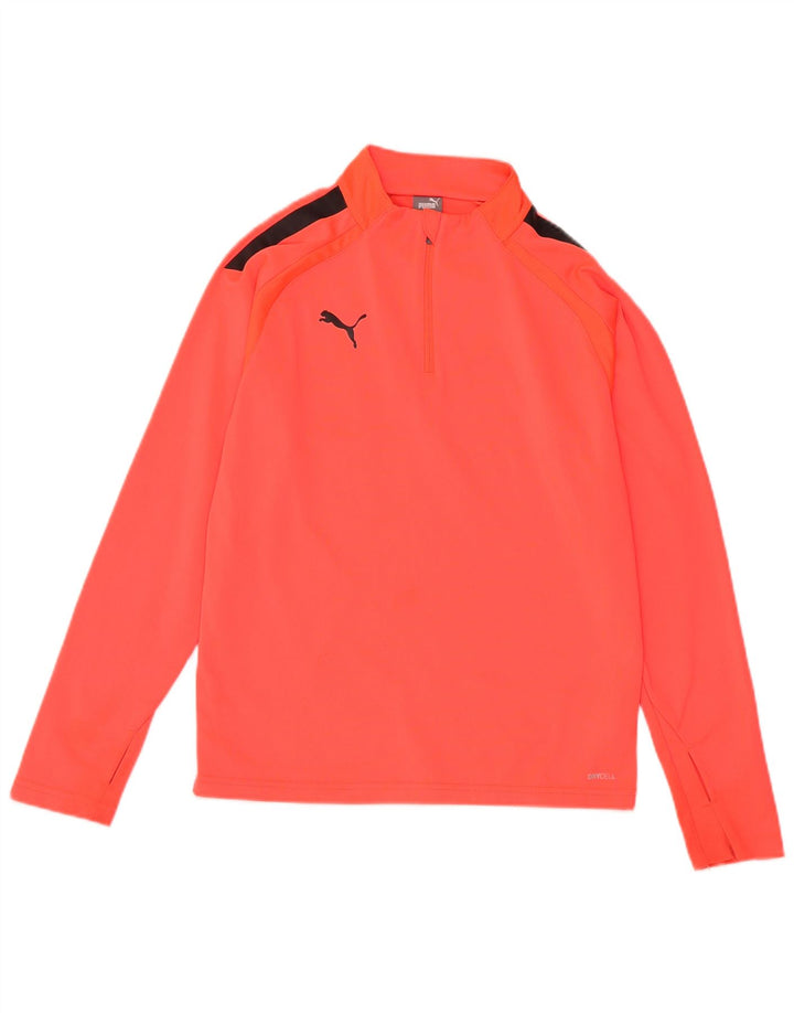 PUMA Chándal con cremallera y cuello para niños, 11-12 años, color rojo