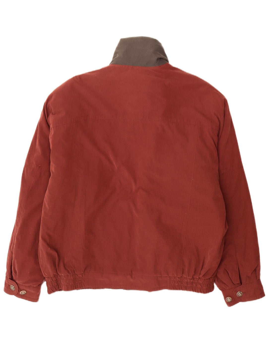 Vintage Mens Bomber Chaqueta Reino Unido 46 3XL Borgoña Colorblock Poliéster