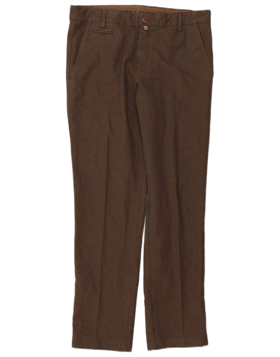 AVIREX Pantalón chino recto para hombre W33 L32 Algodón de pata de gallo marrón