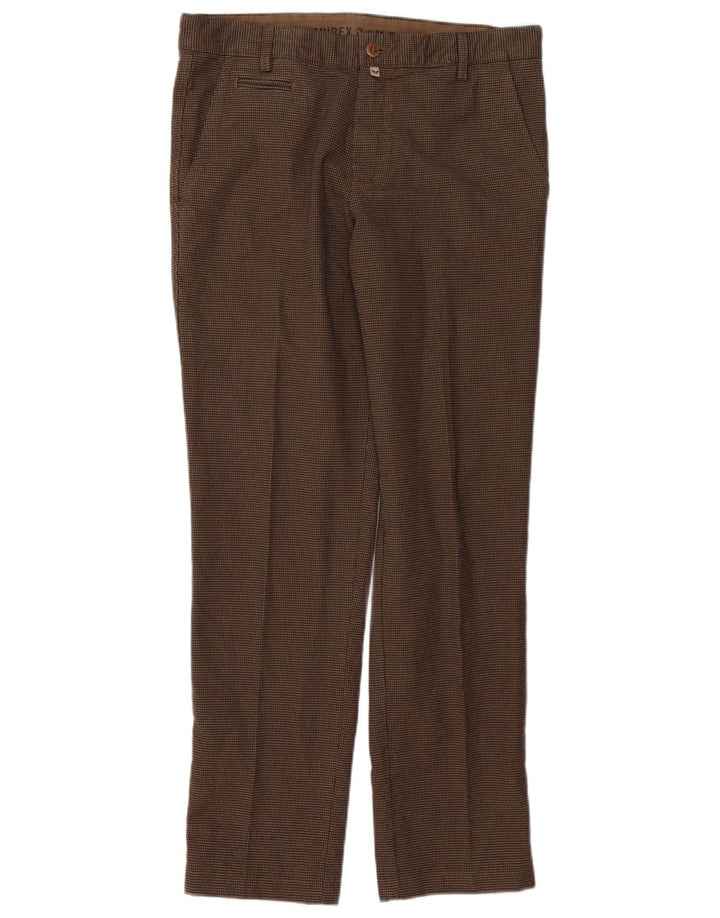 AVIREX Pantalón chino recto para hombre W33 L32 Algodón de pata de gallo marrón