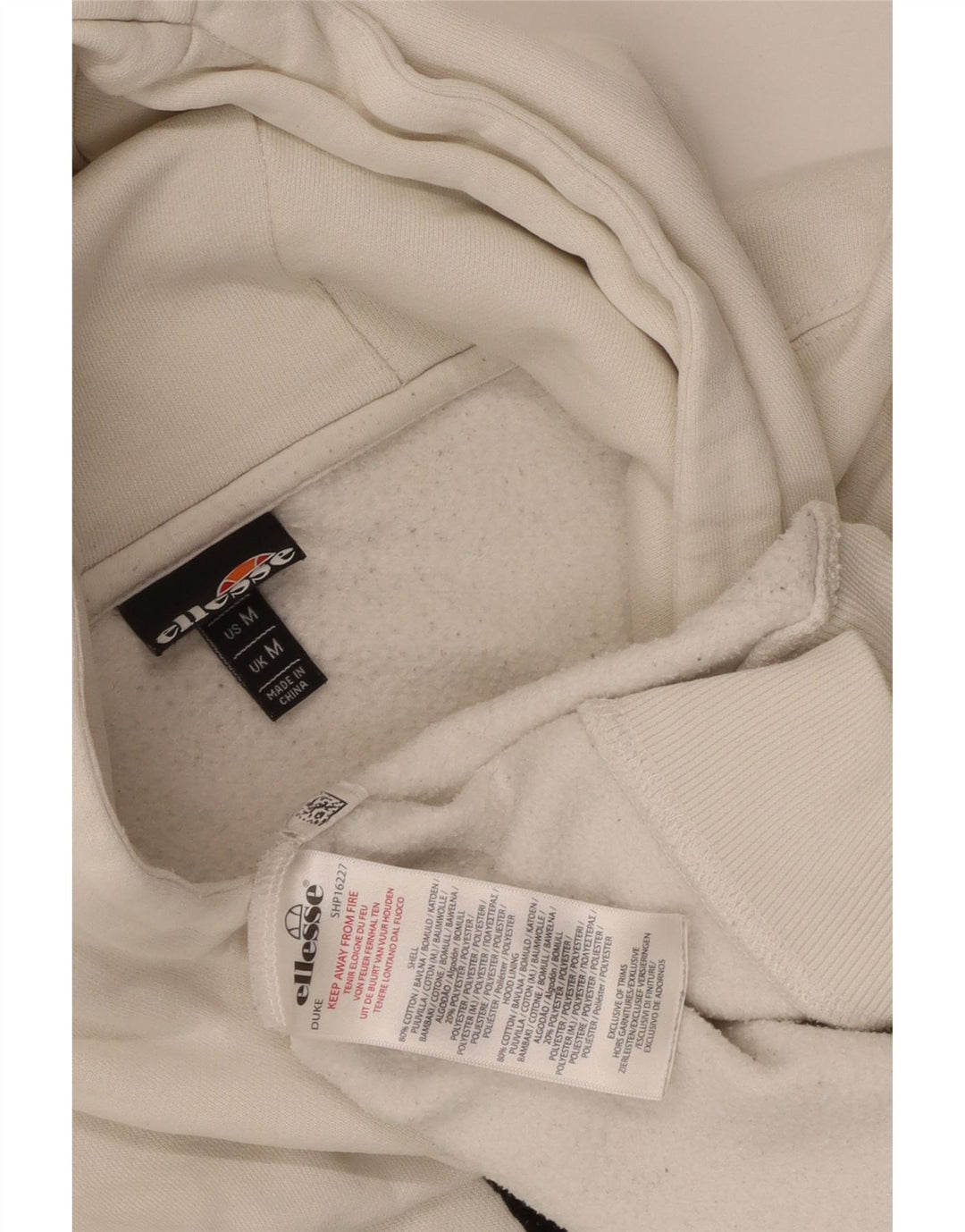 Ellesse Hombre Duke Graphic Sudadera Con Capucha Jersey De Algodón Blanco Mediano