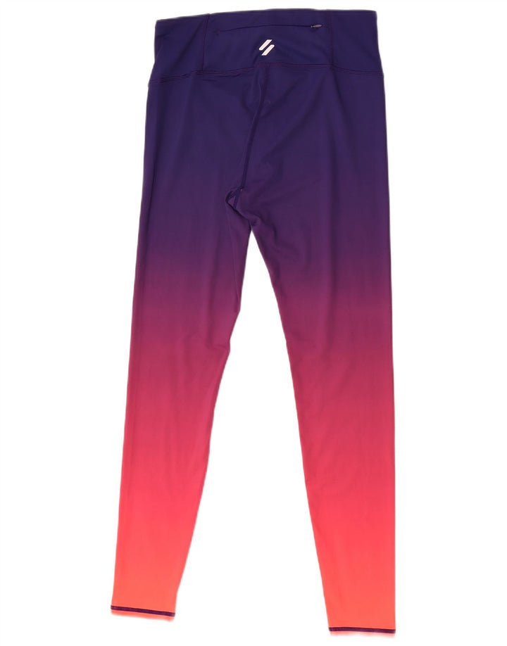Superdry Leggings gráficos para mujer, talla 44, poliéster con bloques de color morado medio