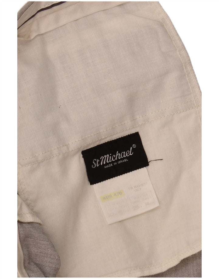 ST MICHAEL Mens Straight Suit Trousers W42 L29 Grey Polyester