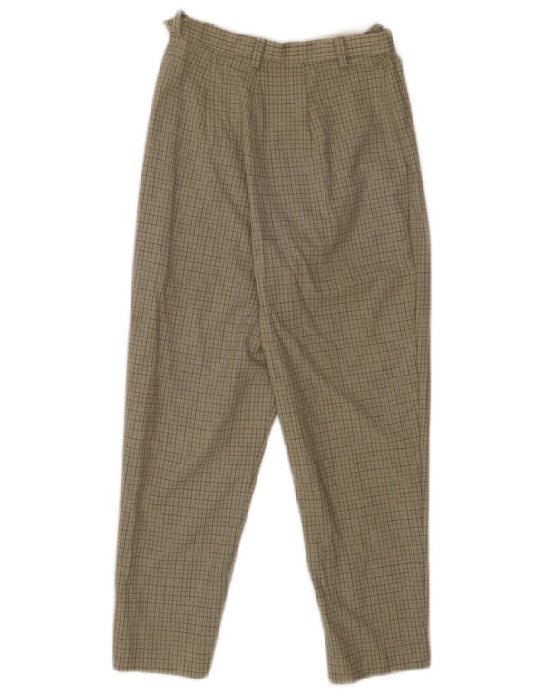VIAMAGGIO Pantalones cortos cónicos de cintura alta para mujer W26 L24 Khaki Gingham