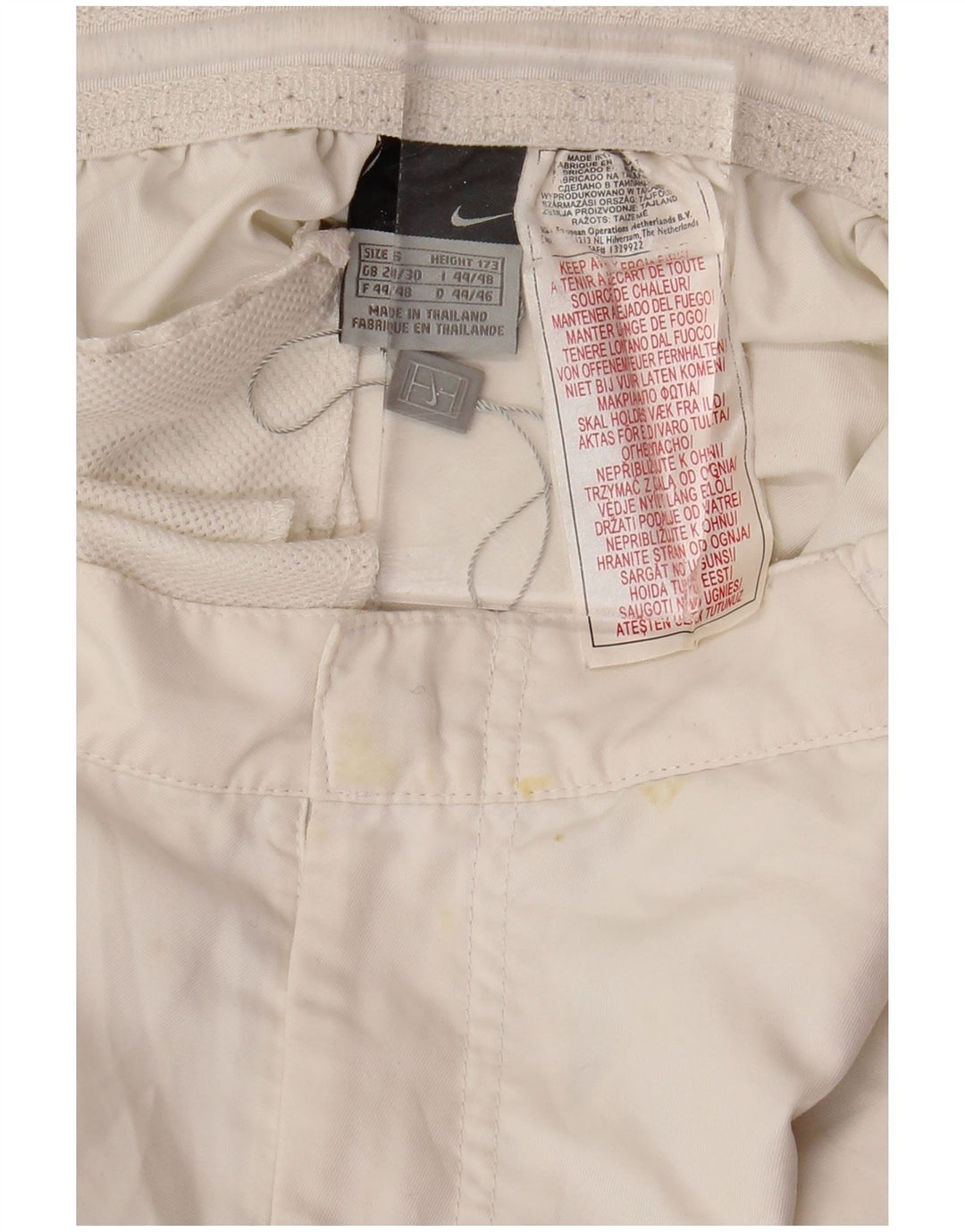 NIKE Pantalones cortos chinos para hombre pequeños W28 poliéster blanco