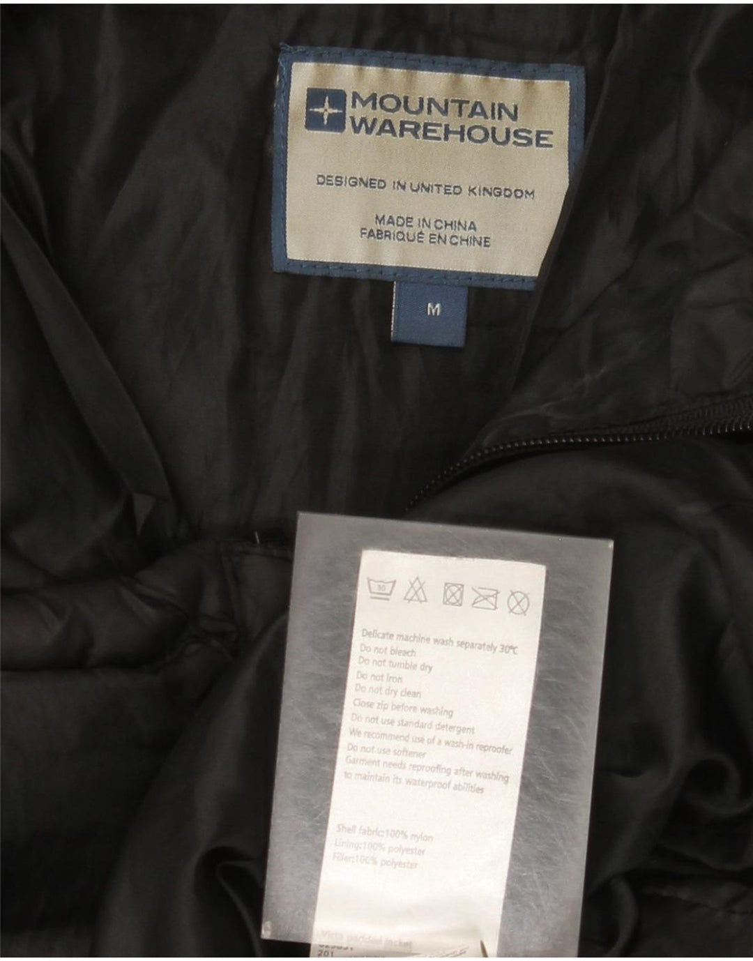 Chaqueta acolchada para hombre Mountain Warehouse UK 38 Medium Nylon negro