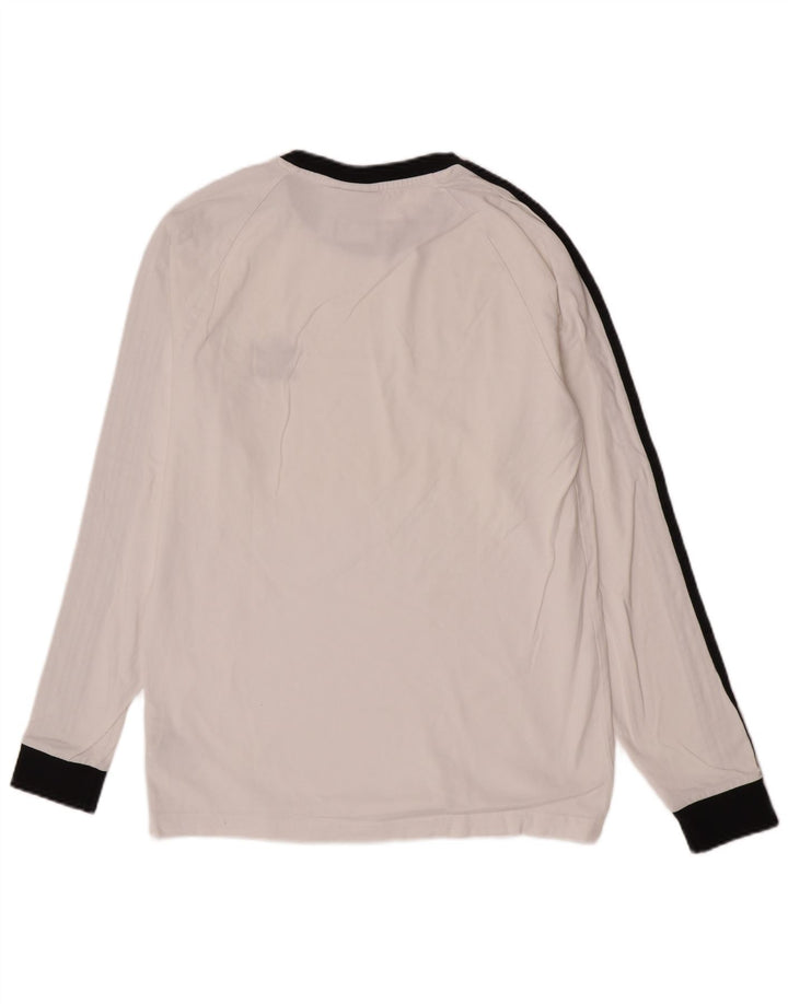 Adidas Hombre Regular Top Manga Larga Medio Algodón Blanco