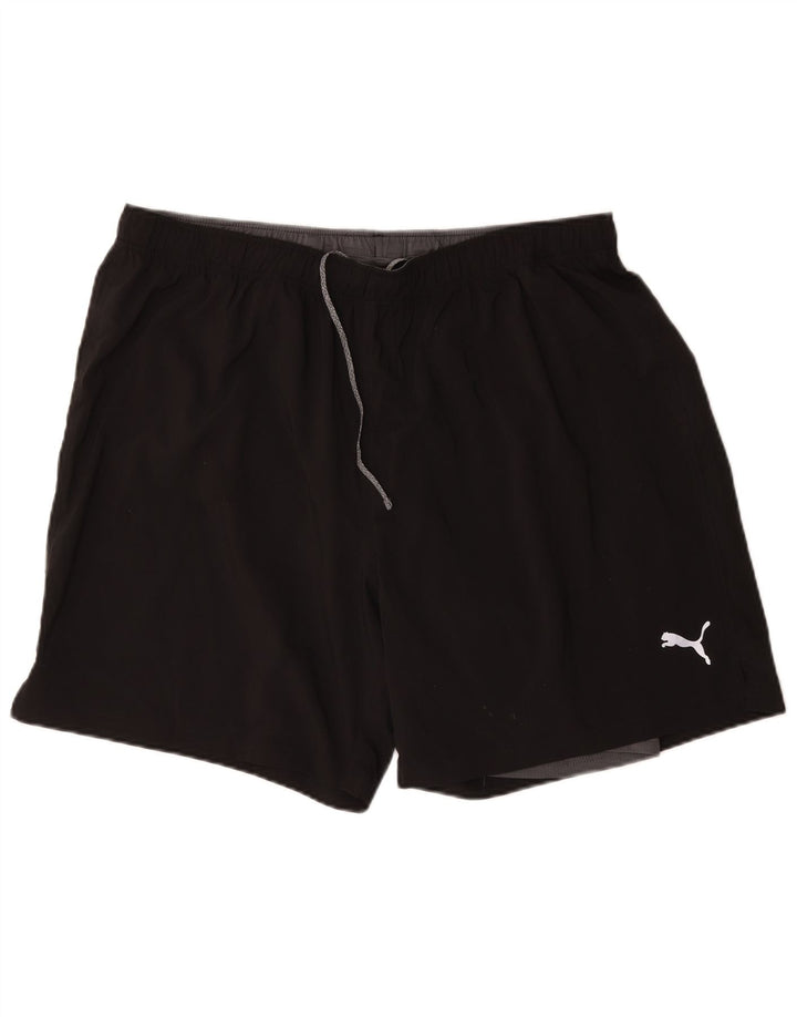 Puma Pantalones cortos deportivos gráficos para hombre 2XL Poliéster negro