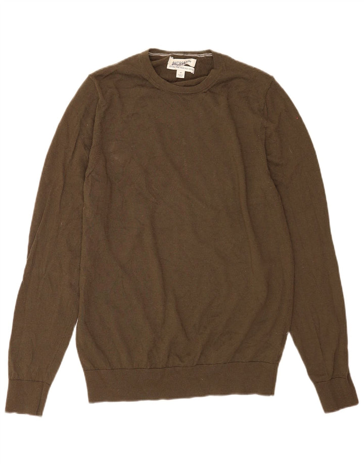 Marks & Spencer Suéter tipo jersey con cuello redondo para mujer UK 14 Medium Khaki