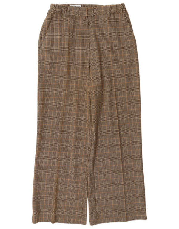 Steilmann Pantalones chinos de pierna ancha para mujer UK 16 Large W32 L28 Beige Check