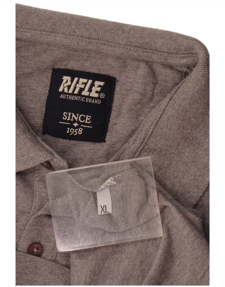 Rifle Polo De Manga Larga Para Hombre XL Gris Moteado