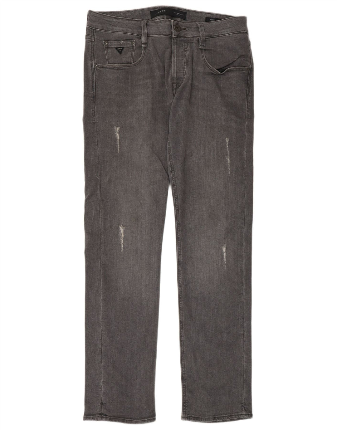 Guess Vaqueros ajustados desgastados para hombre W31 L33 Algodón gris