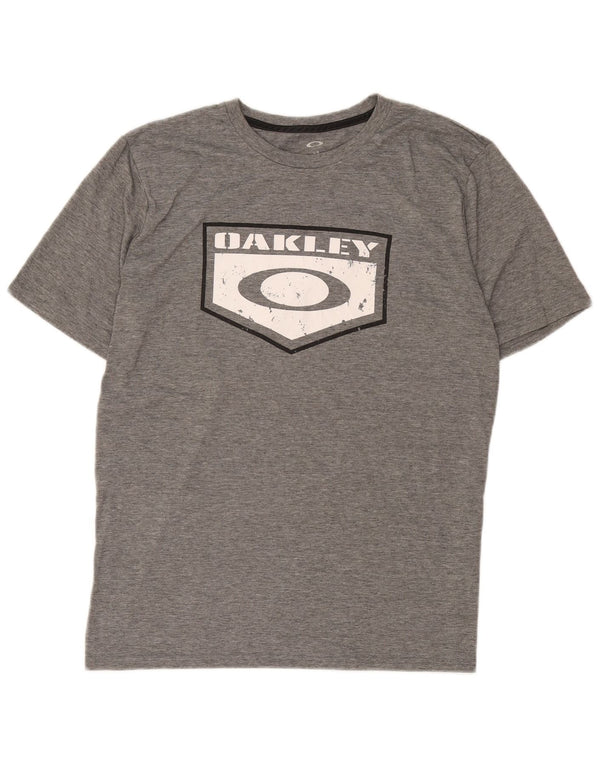 Oakley Camiseta gráfica de ajuste regular para hombre, talla grande, gris