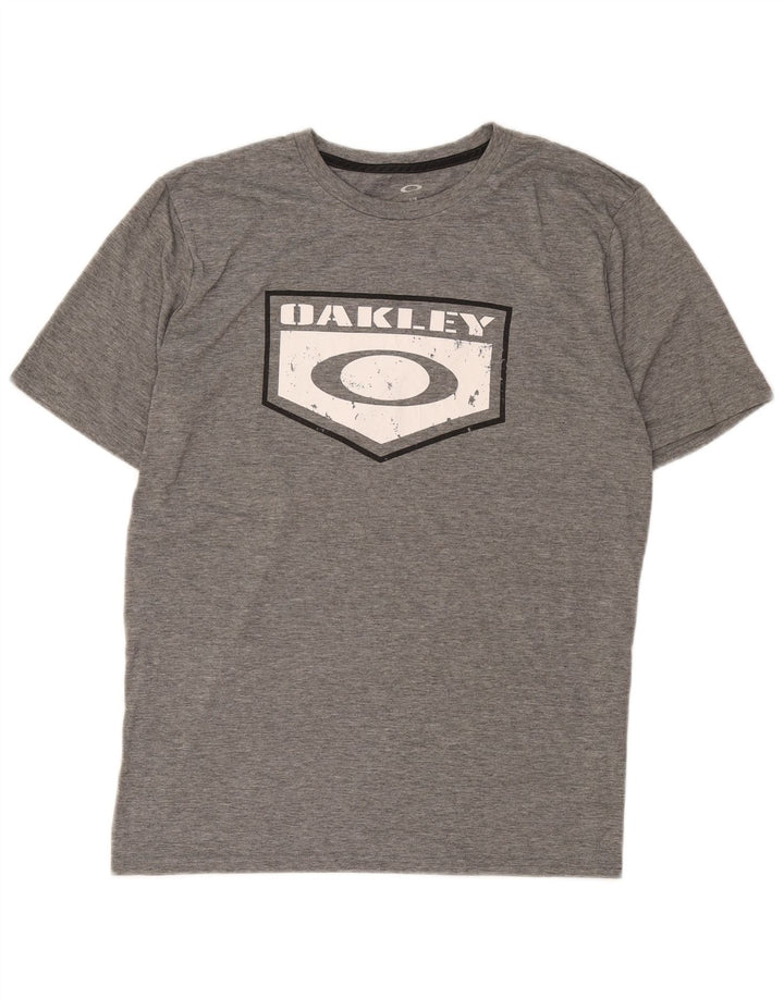 Oakley Camiseta gráfica de ajuste regular para hombre, talla grande, gris