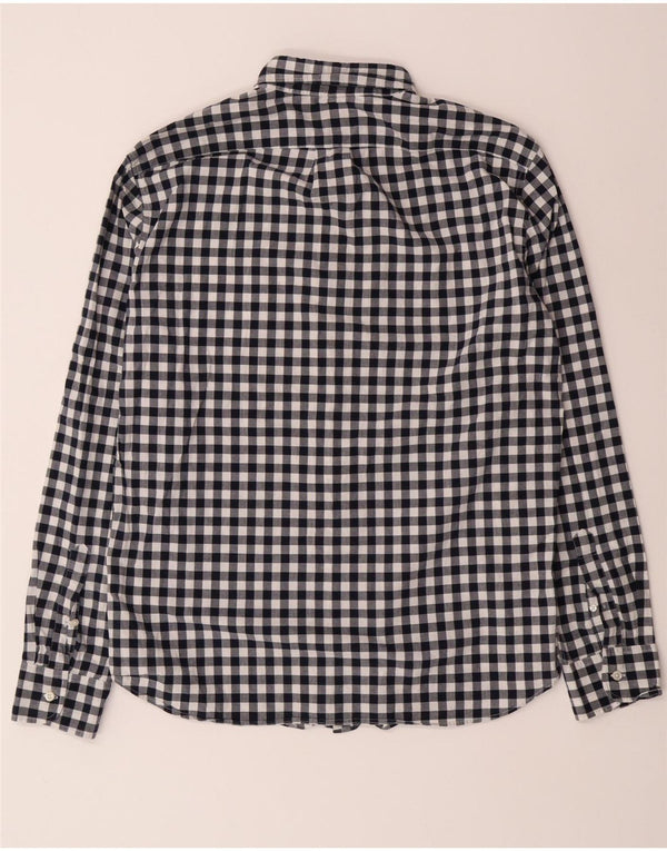 J. Crew Camisa ajustada para hombre de algodón a cuadros azul marino grande