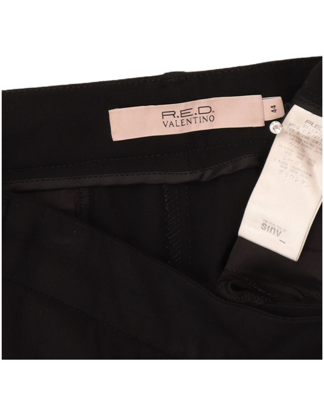 Red by Valentino Pantalones casuales con corte de bota para mujer IT 44 Medium W30 L33 Negro