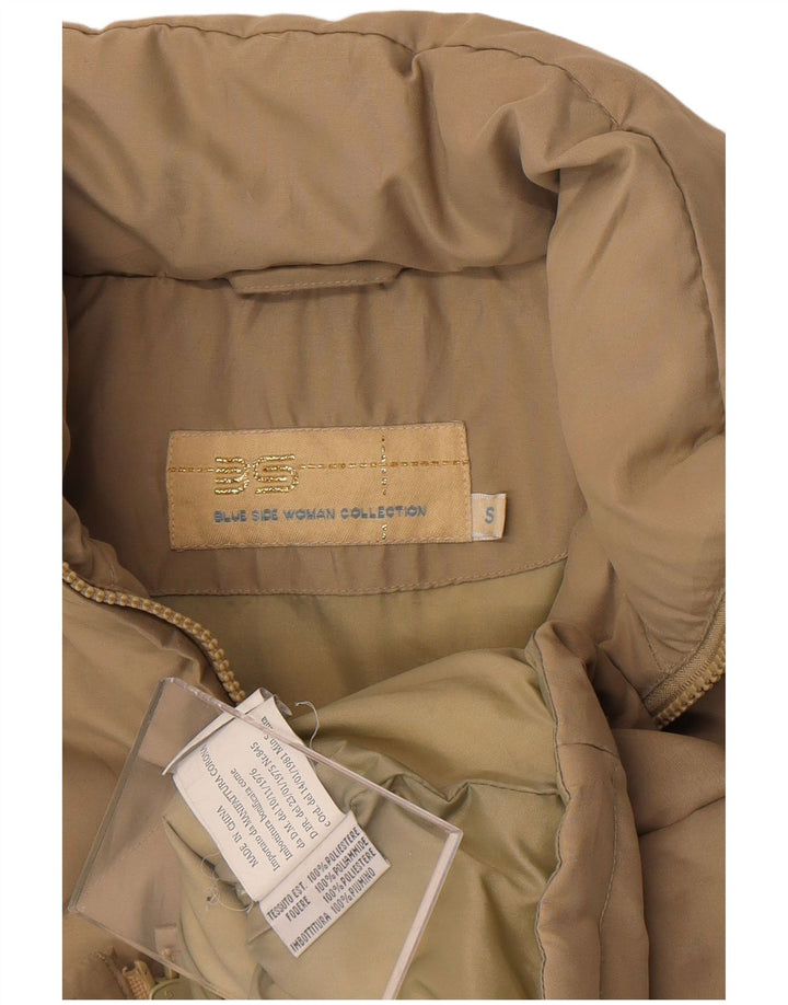 Chaleco acolchado con capucha para mujer Blue Side UK 10 Pequeño Poliéster beige