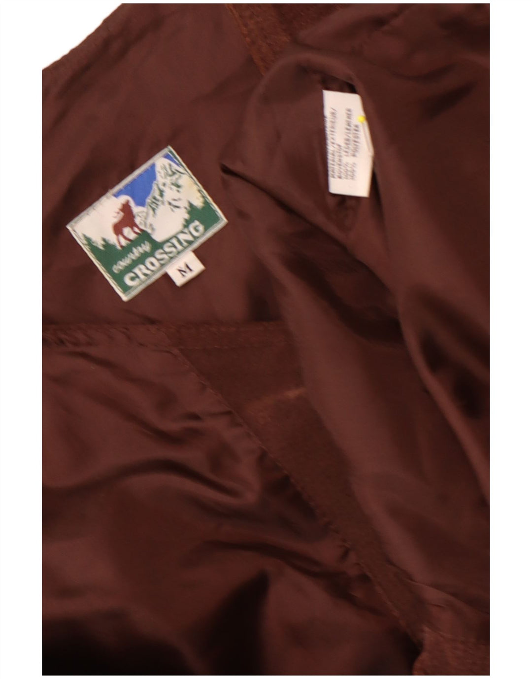 Vintage hombres ante chaleco cuero marrón medio