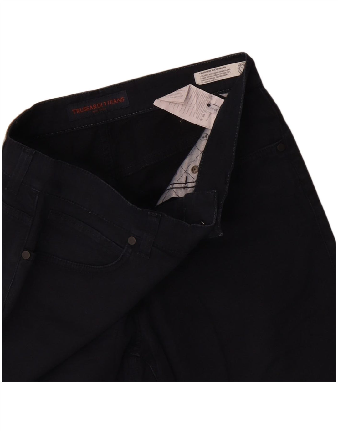 Pantalón Casual Hombre Trussardi Recto W33 L27 Poliéster Azul Marino