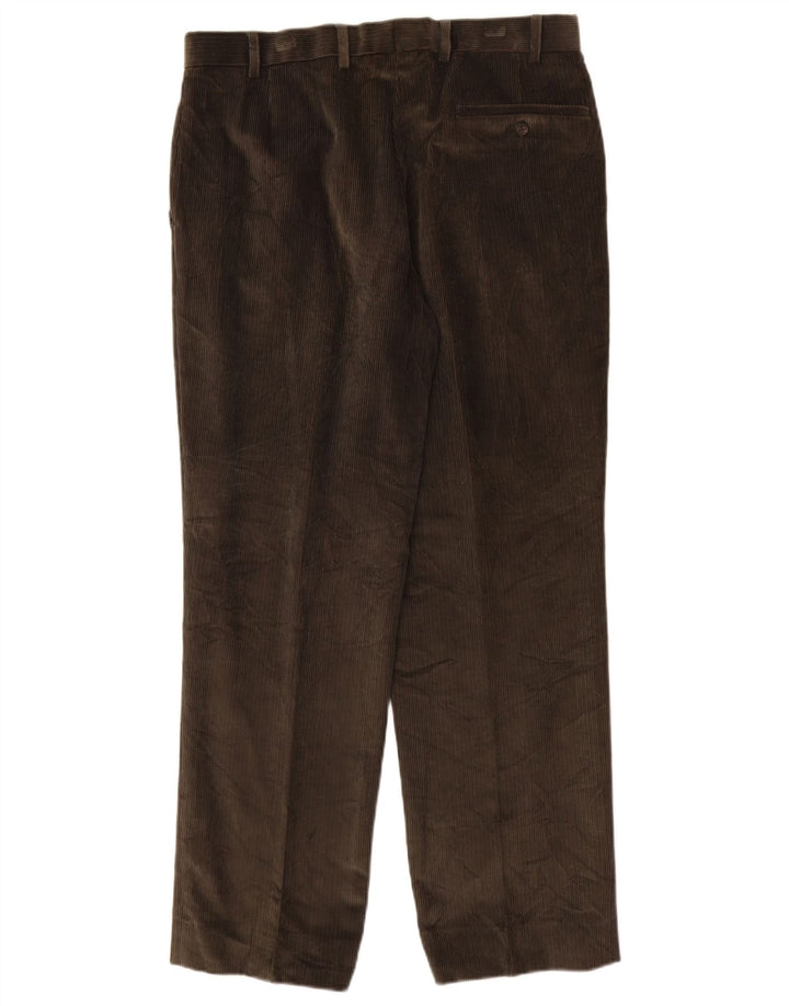 MARKS & SPENCER Pantalones rectos de pana para hombre W34 L31 Algodón marrón