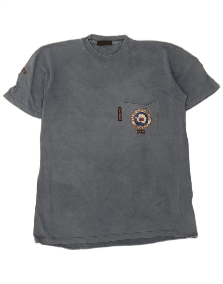 Napapijri Hombre Camiseta Top Azul Medio
