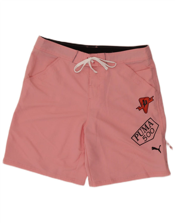 Puma Bañador con gráfico para hombre, talla grande, rosa